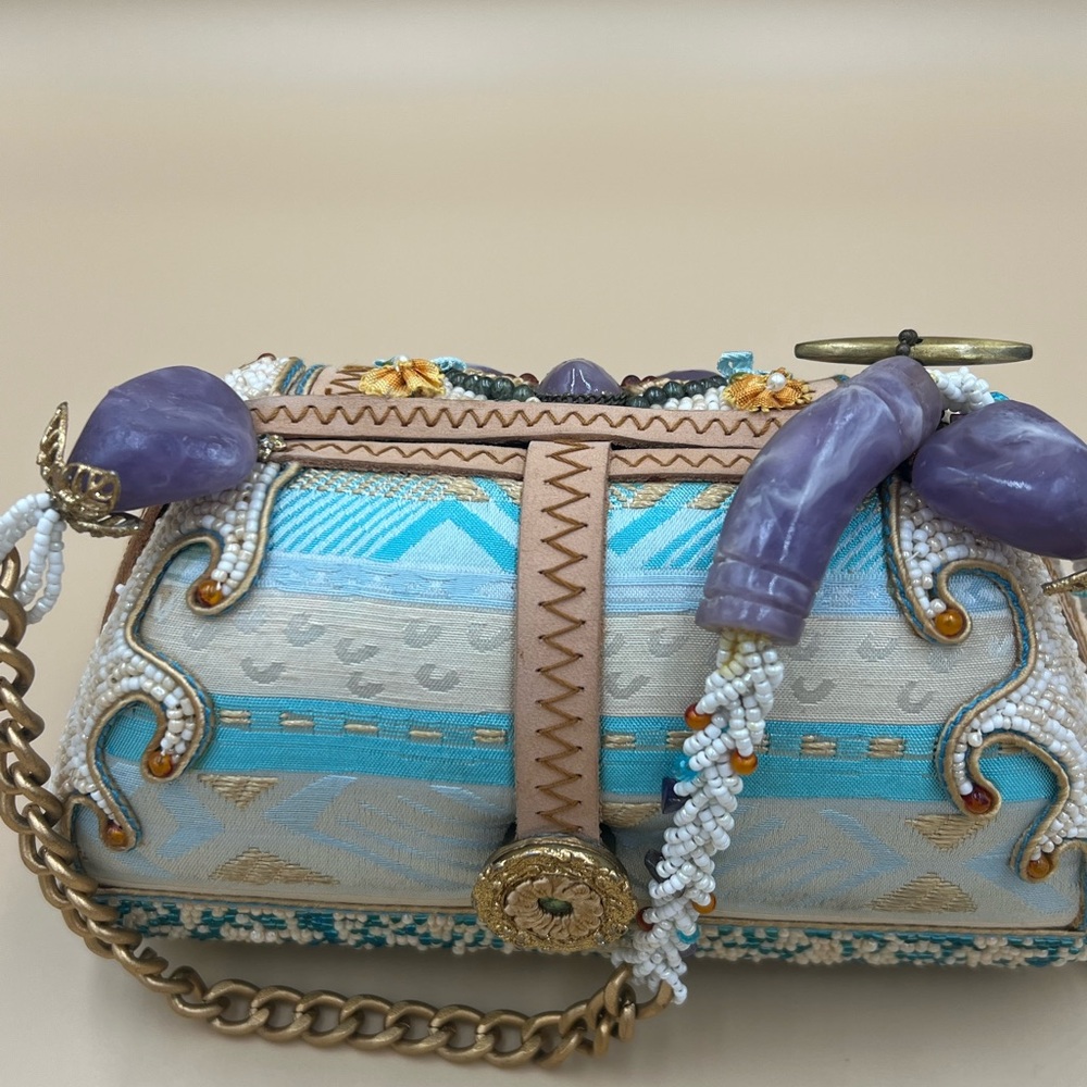 Rare‎ Mary Frances Multicolor Embellished Clutch - Picture 5 of 8